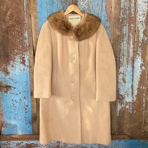 Vintage Rothmoor Long Coat with Fur Collar Size S